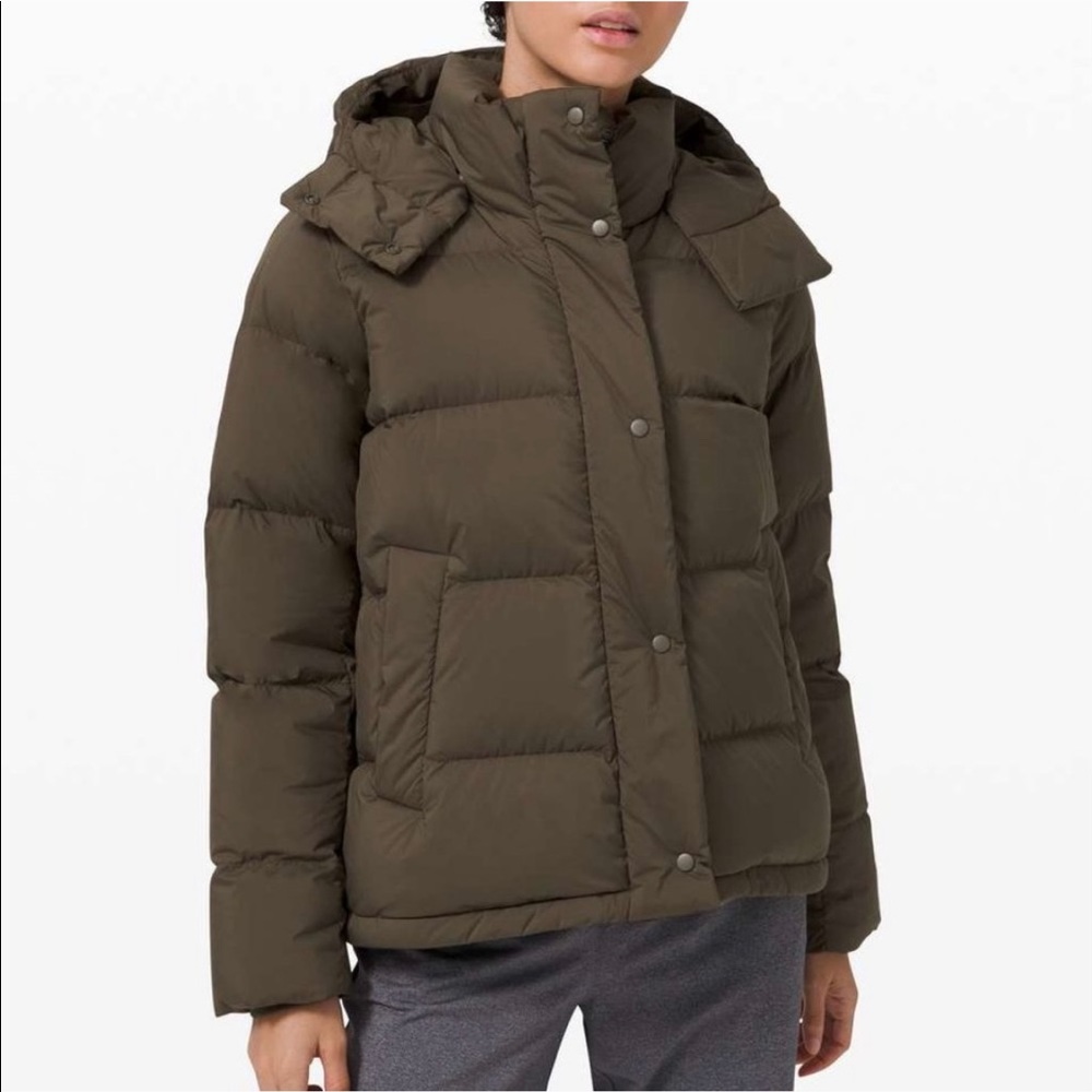 Lululemon wunder puff jacket, olive green